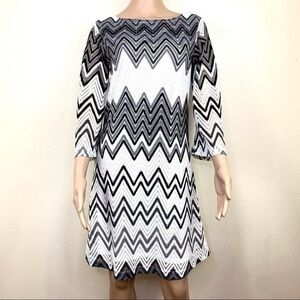 Sharagano Women’s Dress Gray &White Sz 6